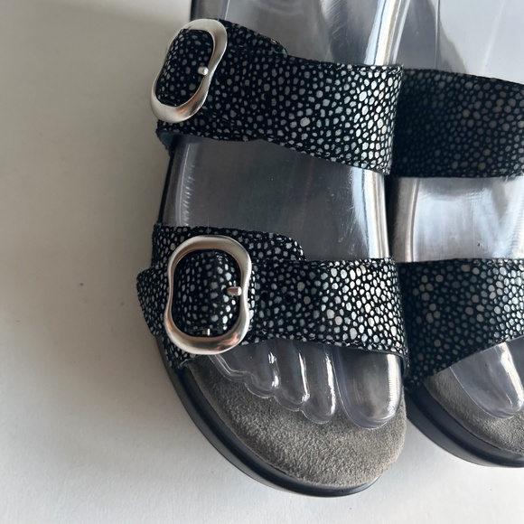 New Dansko Black Grey Leather Sandals Clogs size EUR 36, US 5.5 - Picture 5 of 15